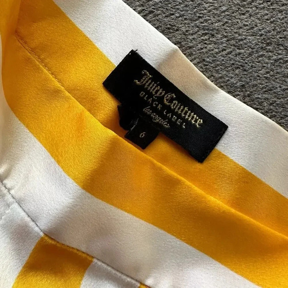 Juicy Couture Yellow & White Striped High Waist Shorts Size 6 - Picture 3 of 7